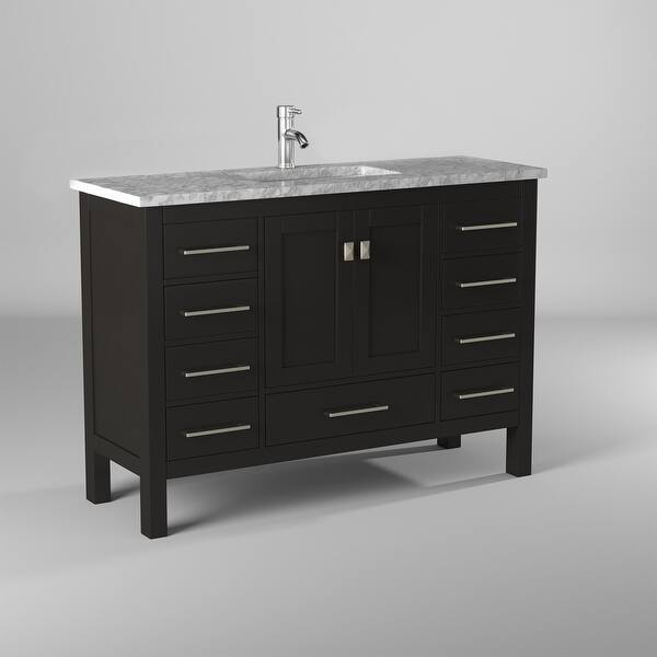 Eviva London 48" x 18" Espresso Transitional Bathroom Vanity w/ White
